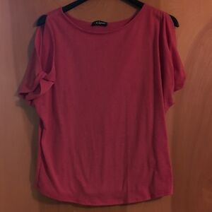 Chic Pink Blouse with Shoulder Details